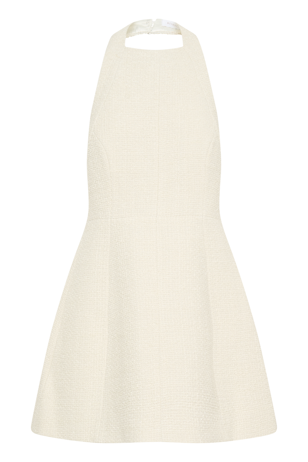 Carina Boucle Halter Mini Dress - Ivory