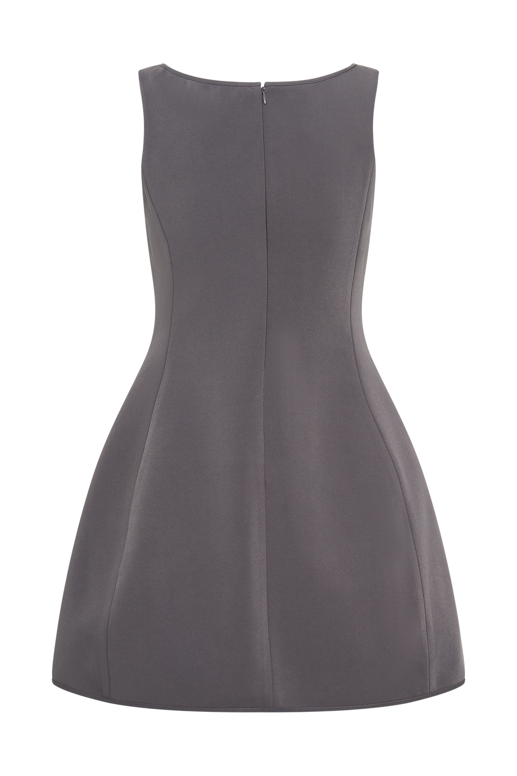 Evanna Sleeveless Suiting Mini Dress - Charcoal Grey