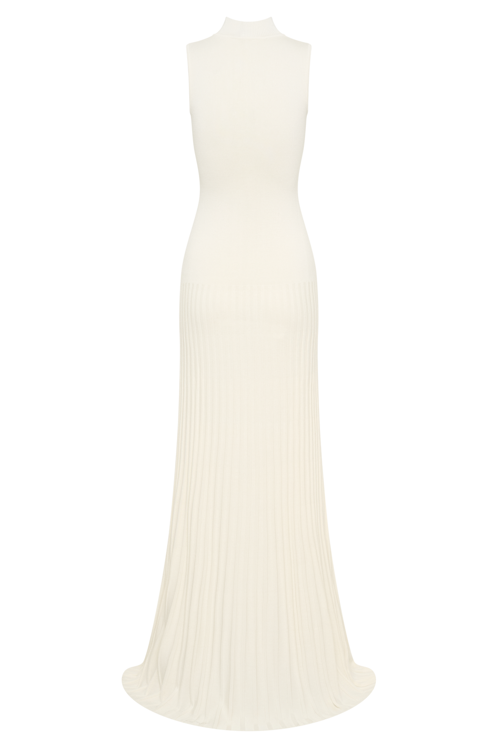 Mavis High Neck Pleated Maxi Dress - Ivory