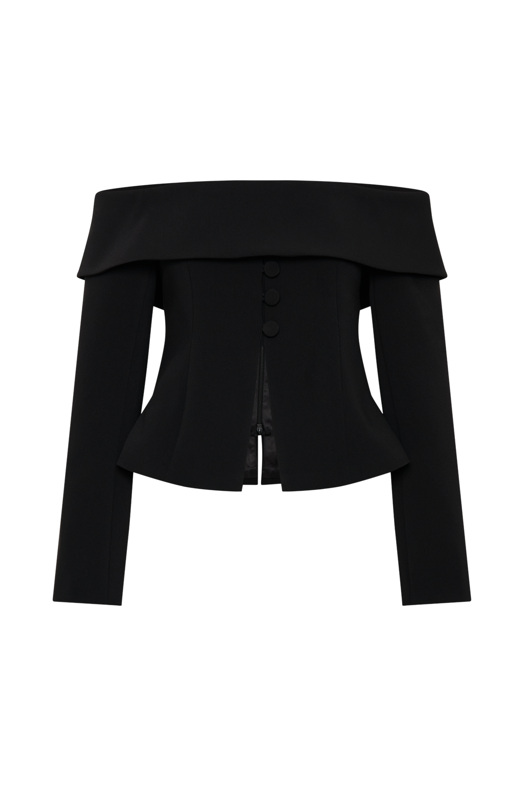 Celene Off Shoulder Jacket - Black