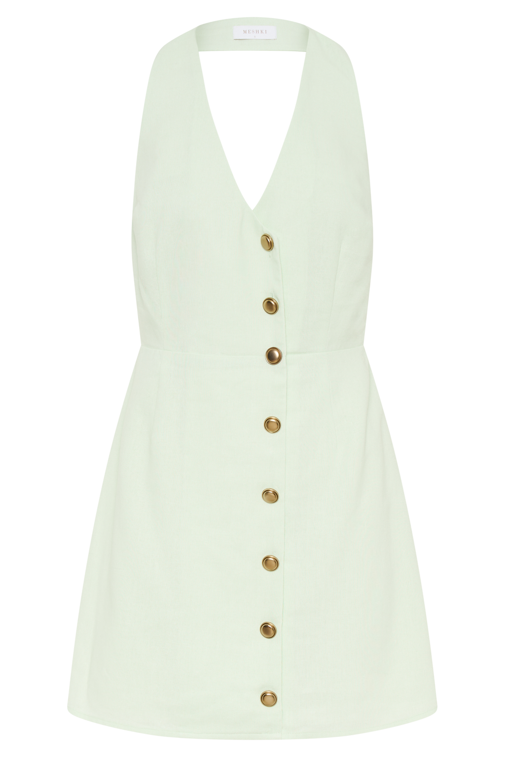 Lorraine Linen Halter Mini Dress - Mint