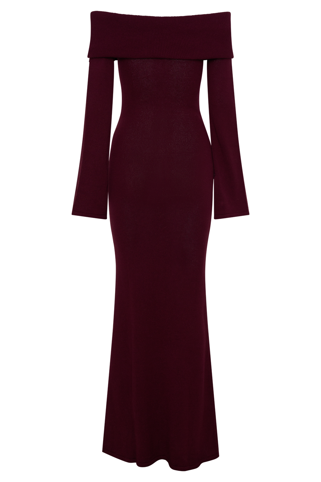 Cameron Off Shoulder Tie Maxi Dress - Merlot