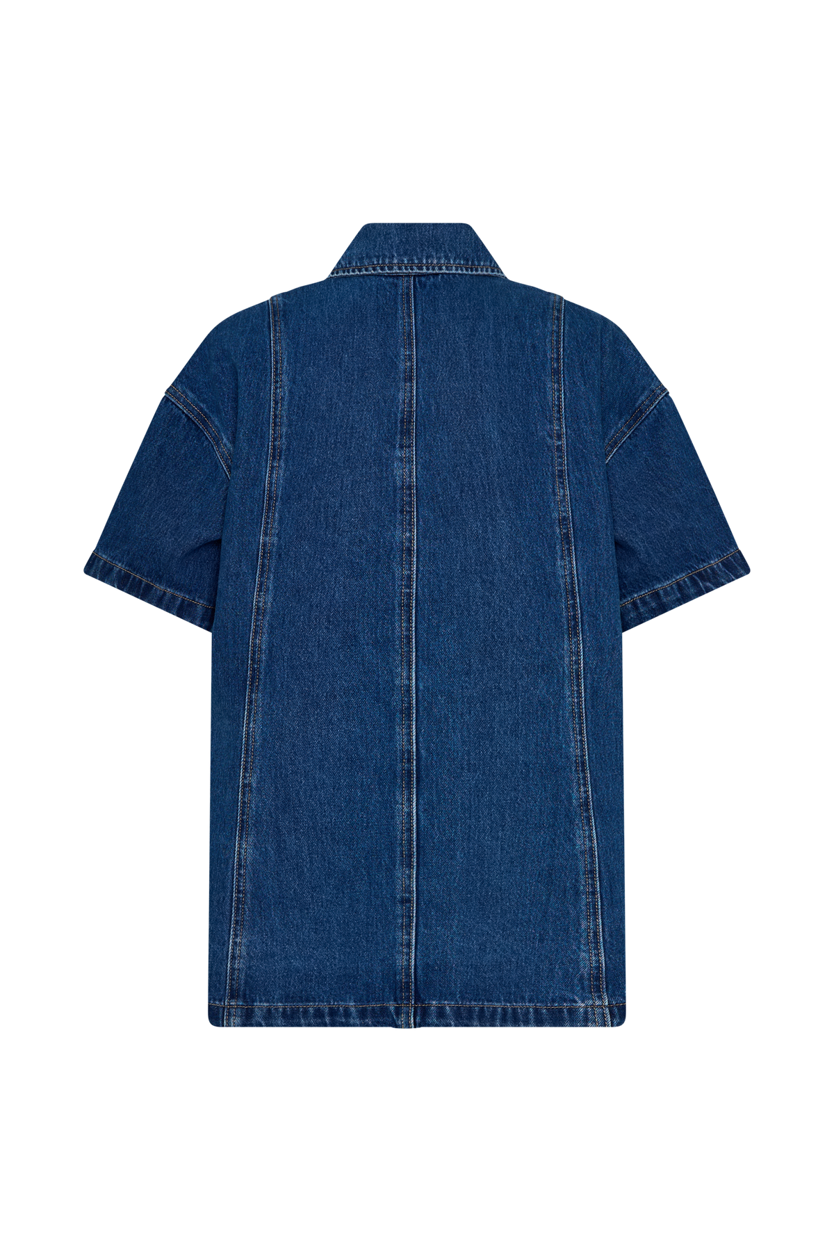 Maya Oversized Denim Shirt - Dark Blue