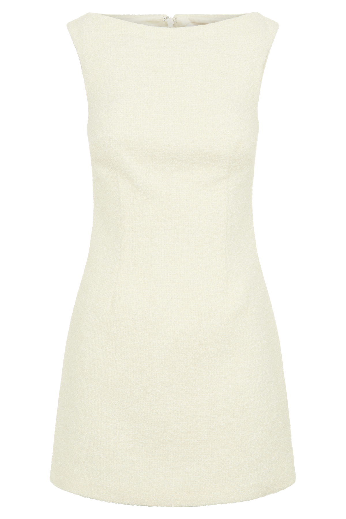 Angela Textured Boucle Mini Dress - Ivory