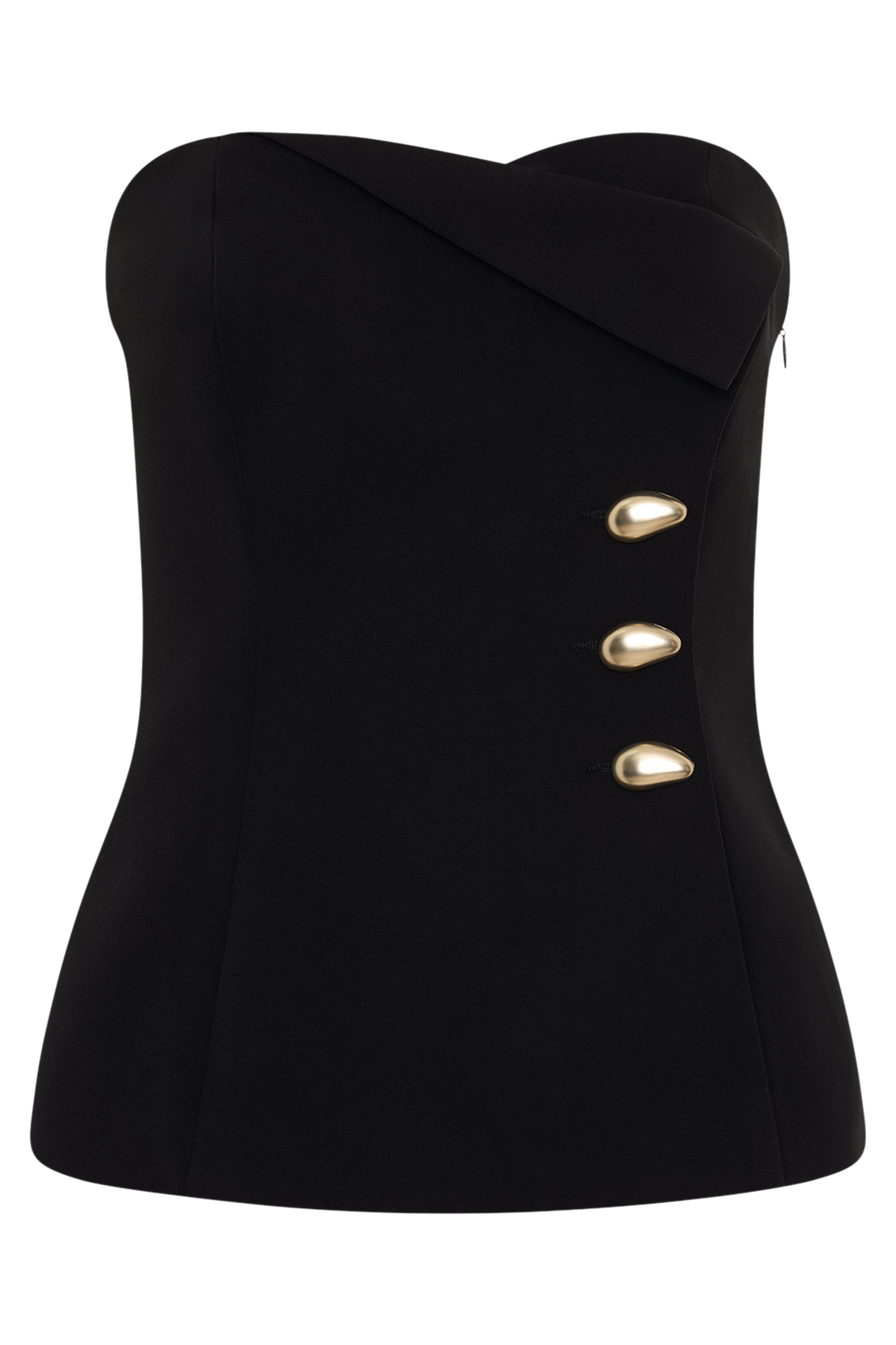Lindie Strapless Suiting Top - Black