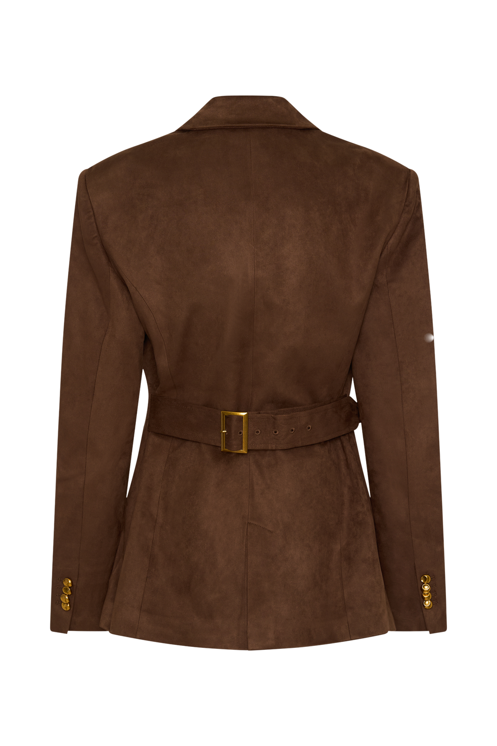 Sally Faux Suede Cinched Blazer - Milk Chocolate