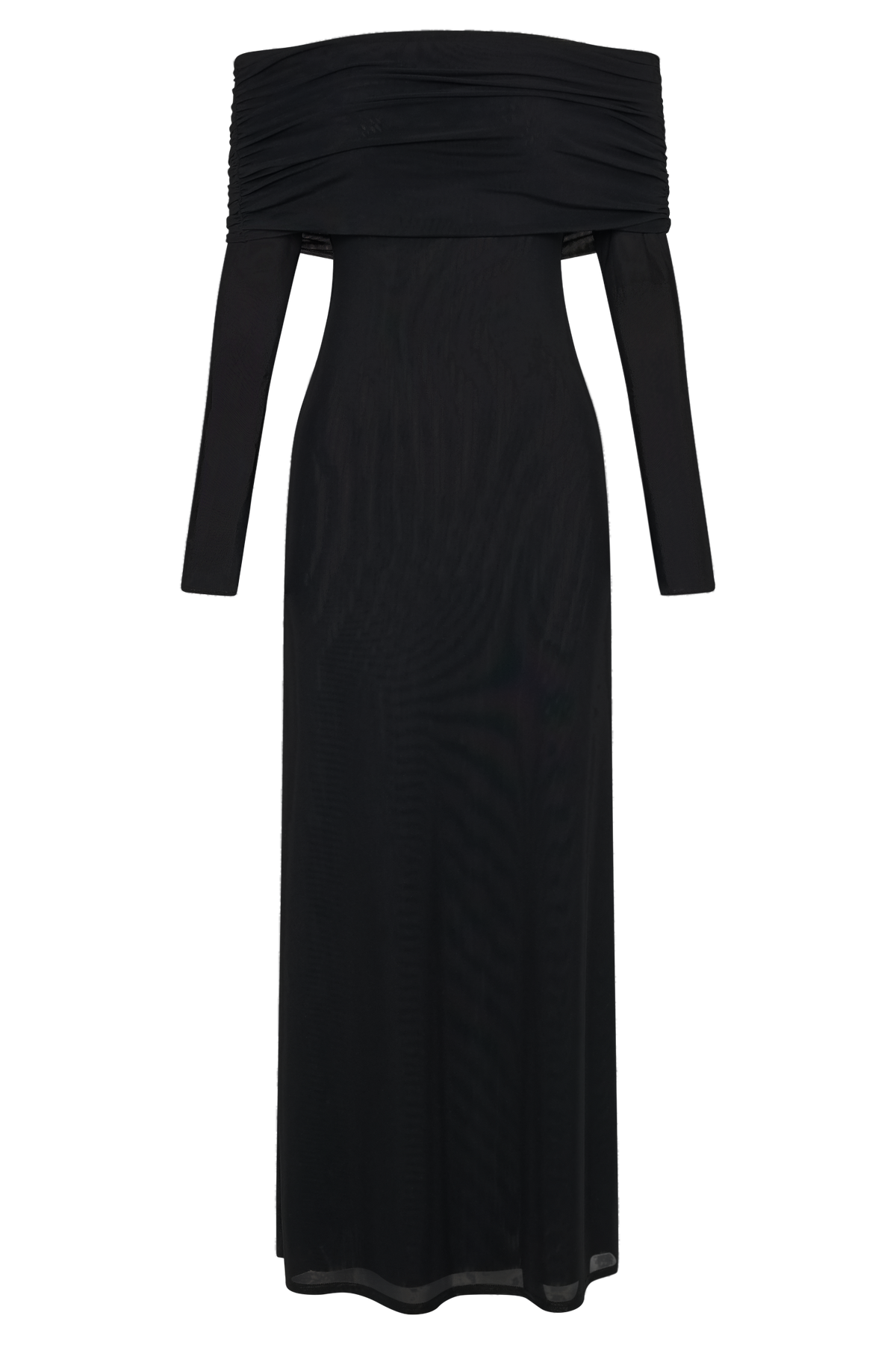 Josie Off Shoulder Mesh Maxi Dress - Black