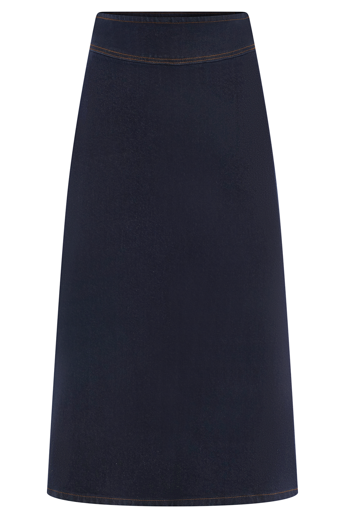 Cecilia Denim A-Line Midi Skirt - Indigo Blue