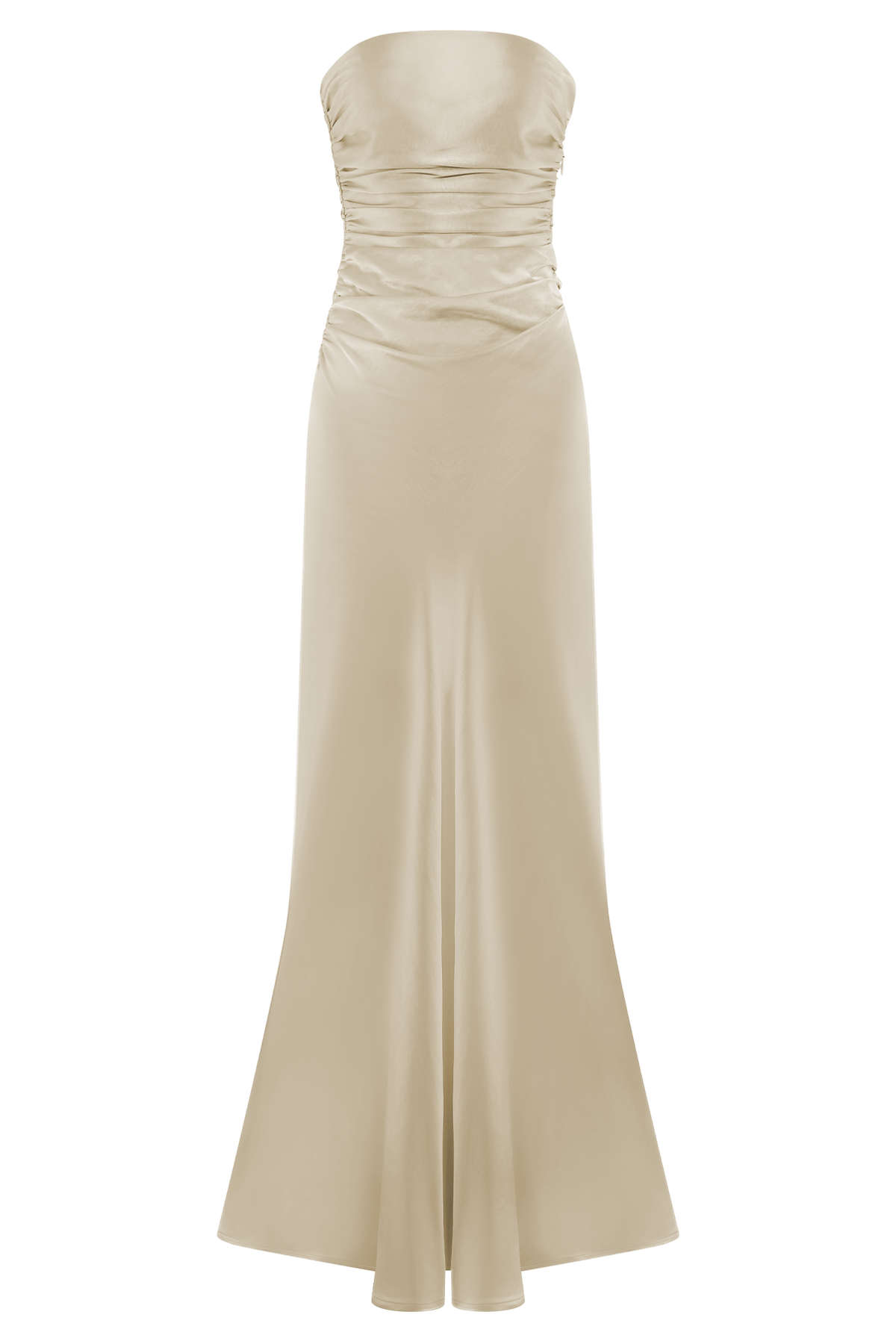 Cedar Strapless Satin Maxi Dress - Blush Gold