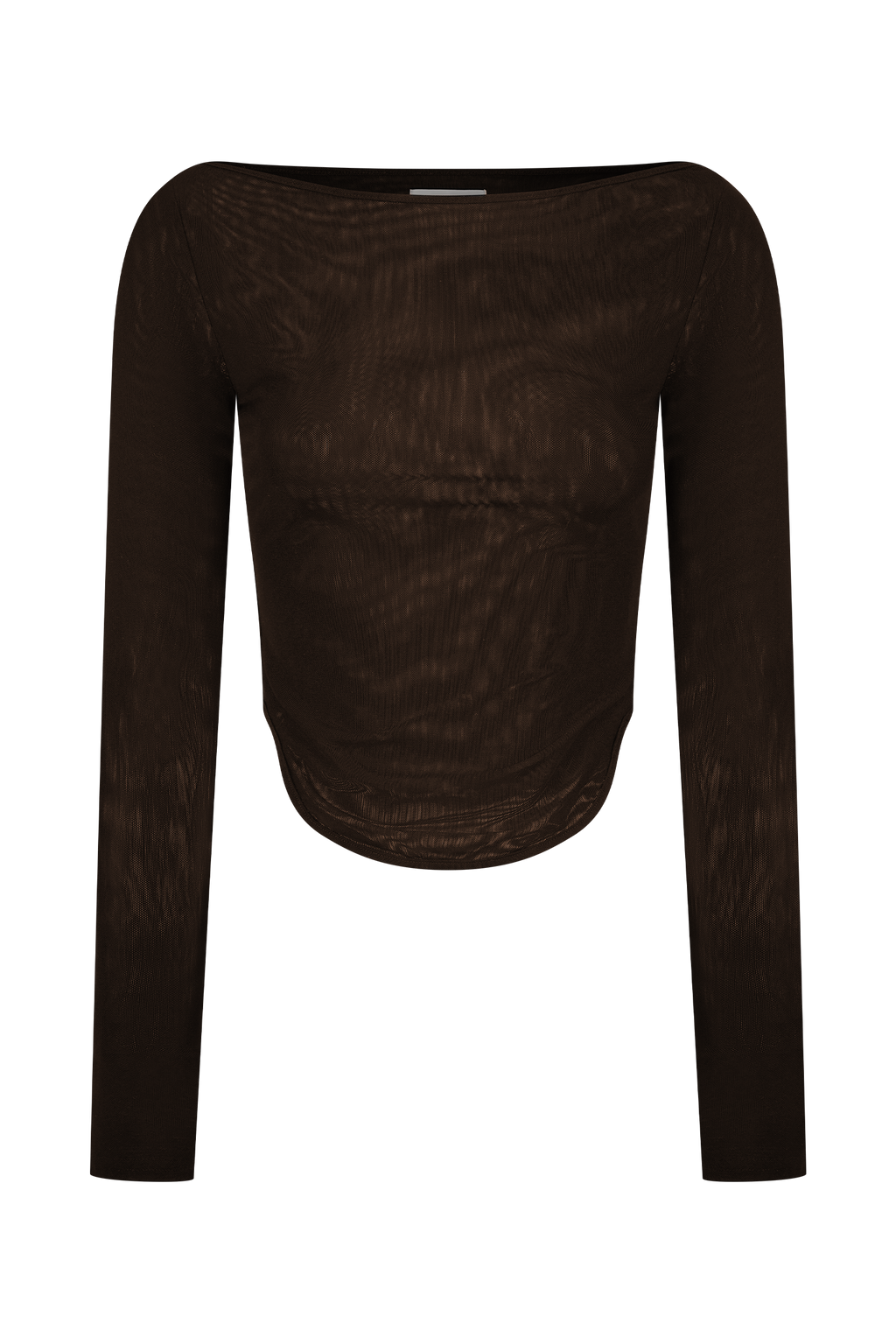 Colette Boat Neck Mesh Top - Dark Chocolate