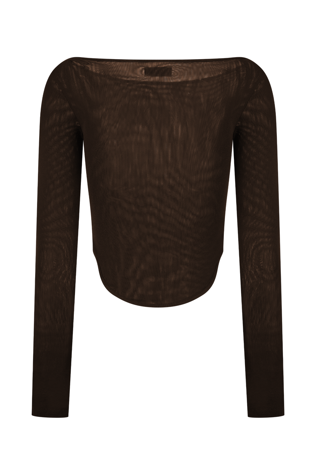 Colette Boat Neck Mesh Top - Dark Chocolate
