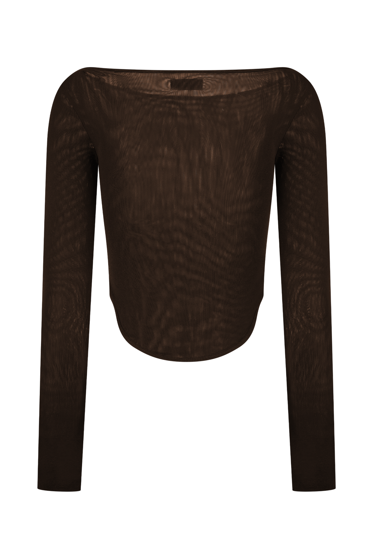 Colette Boat Neck Mesh Top - Dark Chocolate