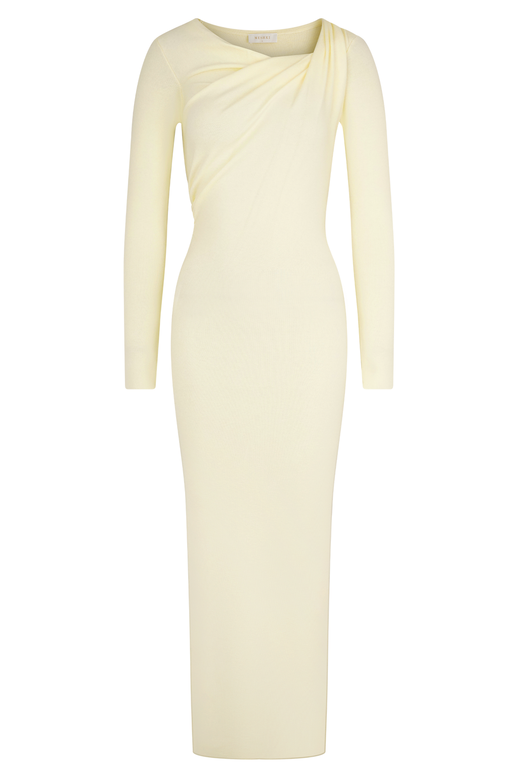 Culver Draped Twist Knit Midi Dress - Cream