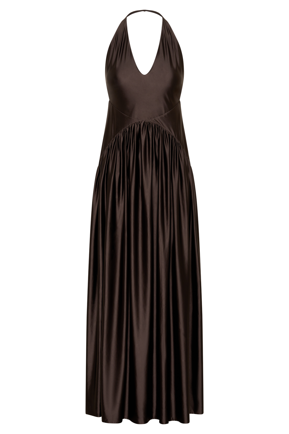 Cypress Halter Maxi Dress - Chocolate