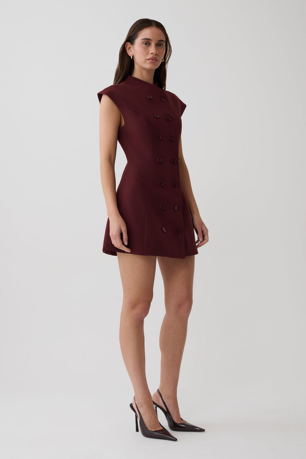 Luciana Suiting Mini Dress - Wine
