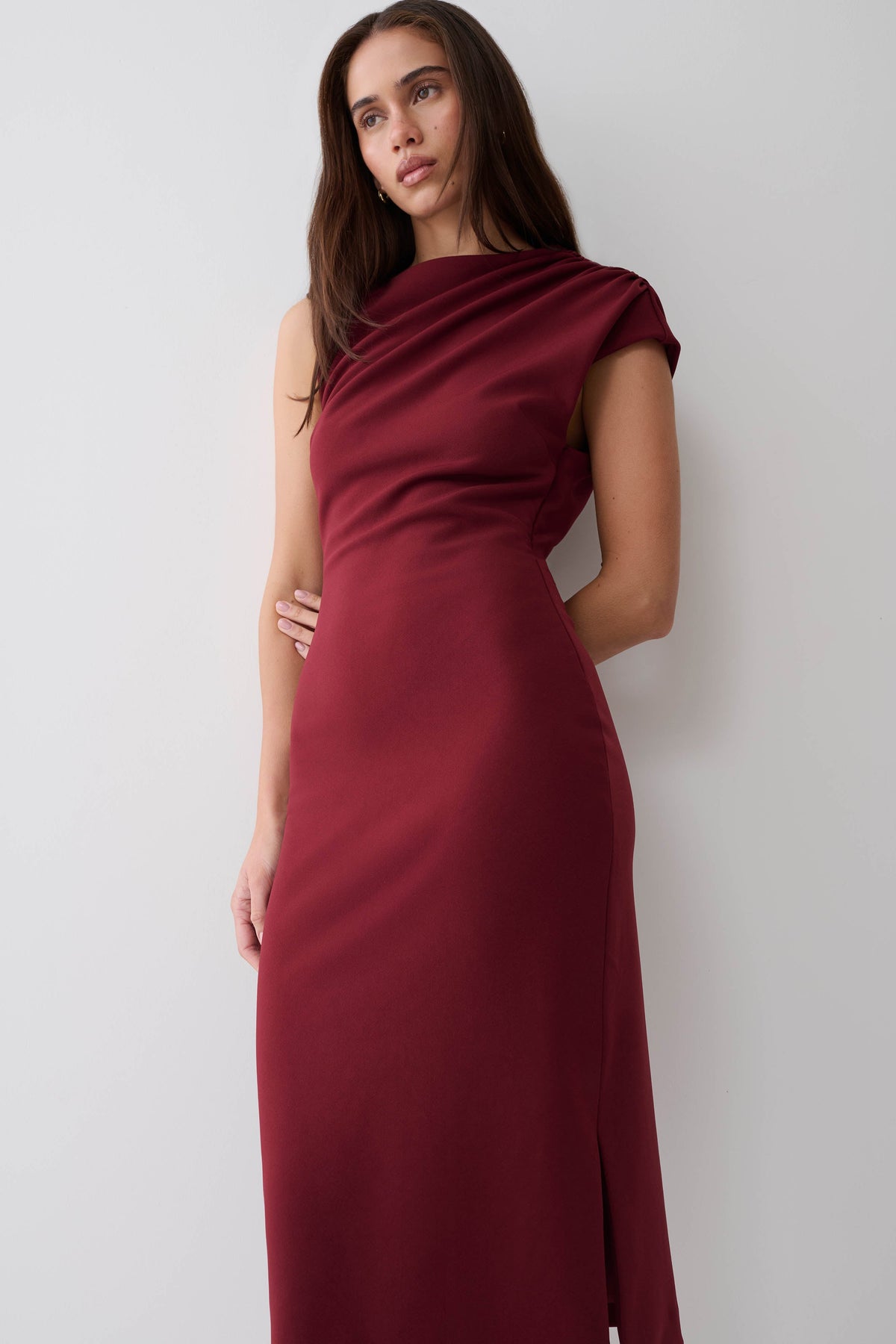 Gloom Midi Dress - Wine