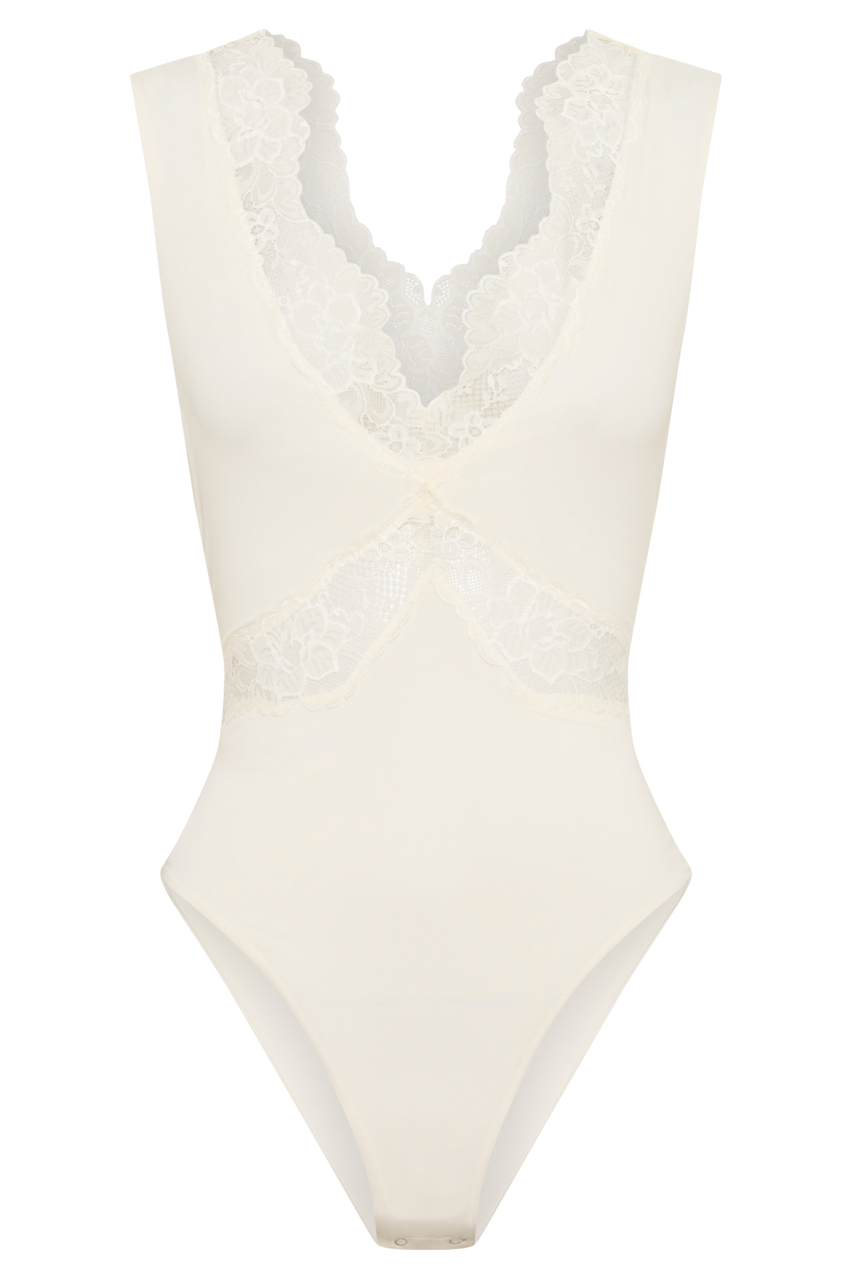 Electra Slinky Lace Bodysuit - Ivory