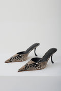 Maddi Pointed Heel - Neutral Snake Print