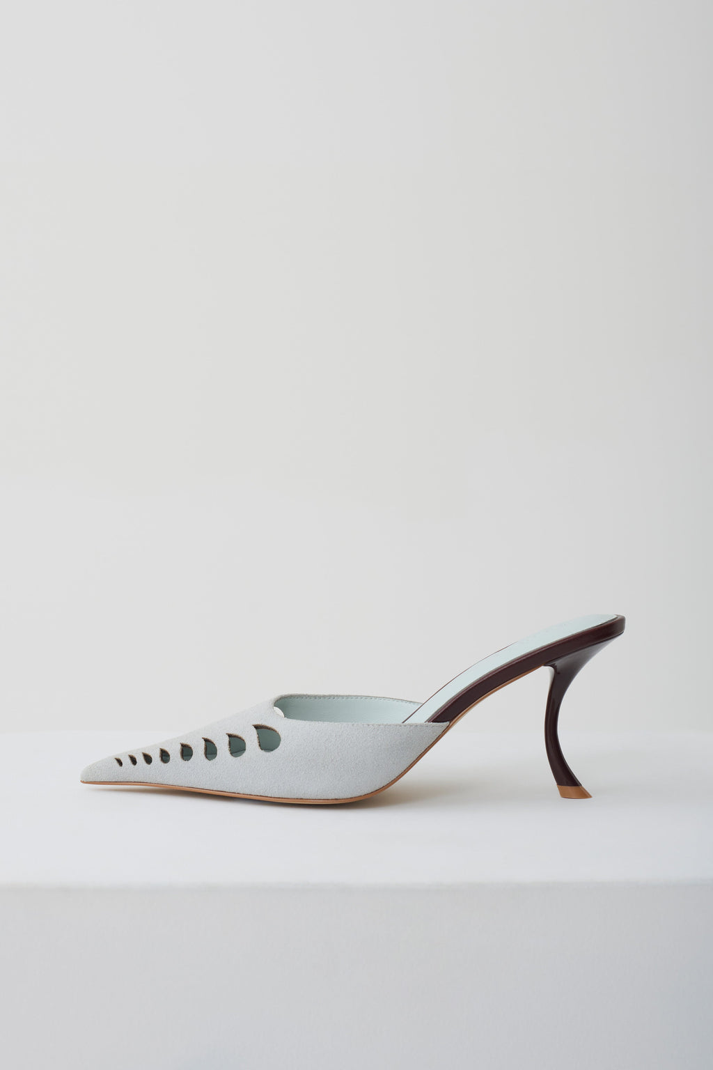 Maddi Pointed Heel - Pale Blue/Burgundy