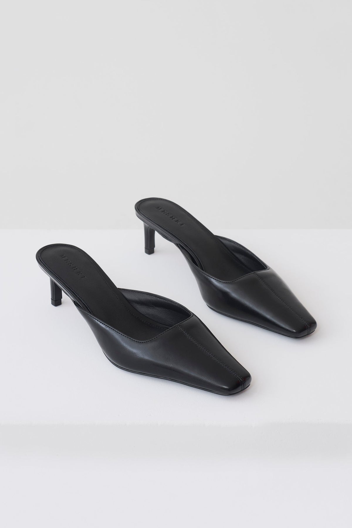 Stevie Pointed Square Toe Mule - Black