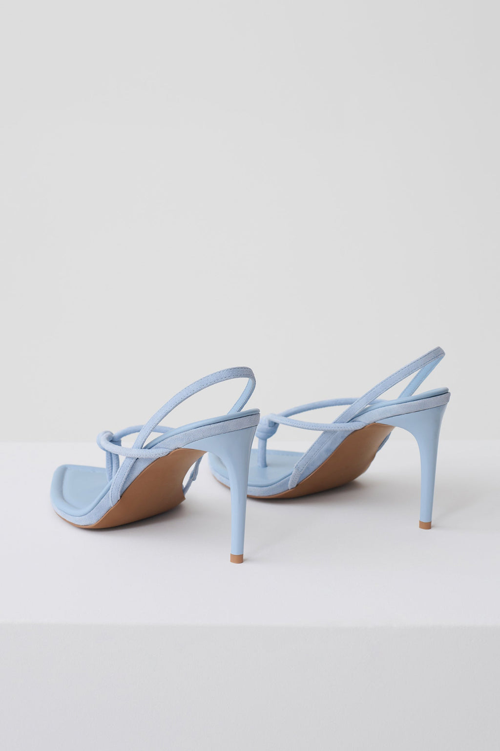 Nikkie Knot Sling Back Heel - Pale Blue Suede