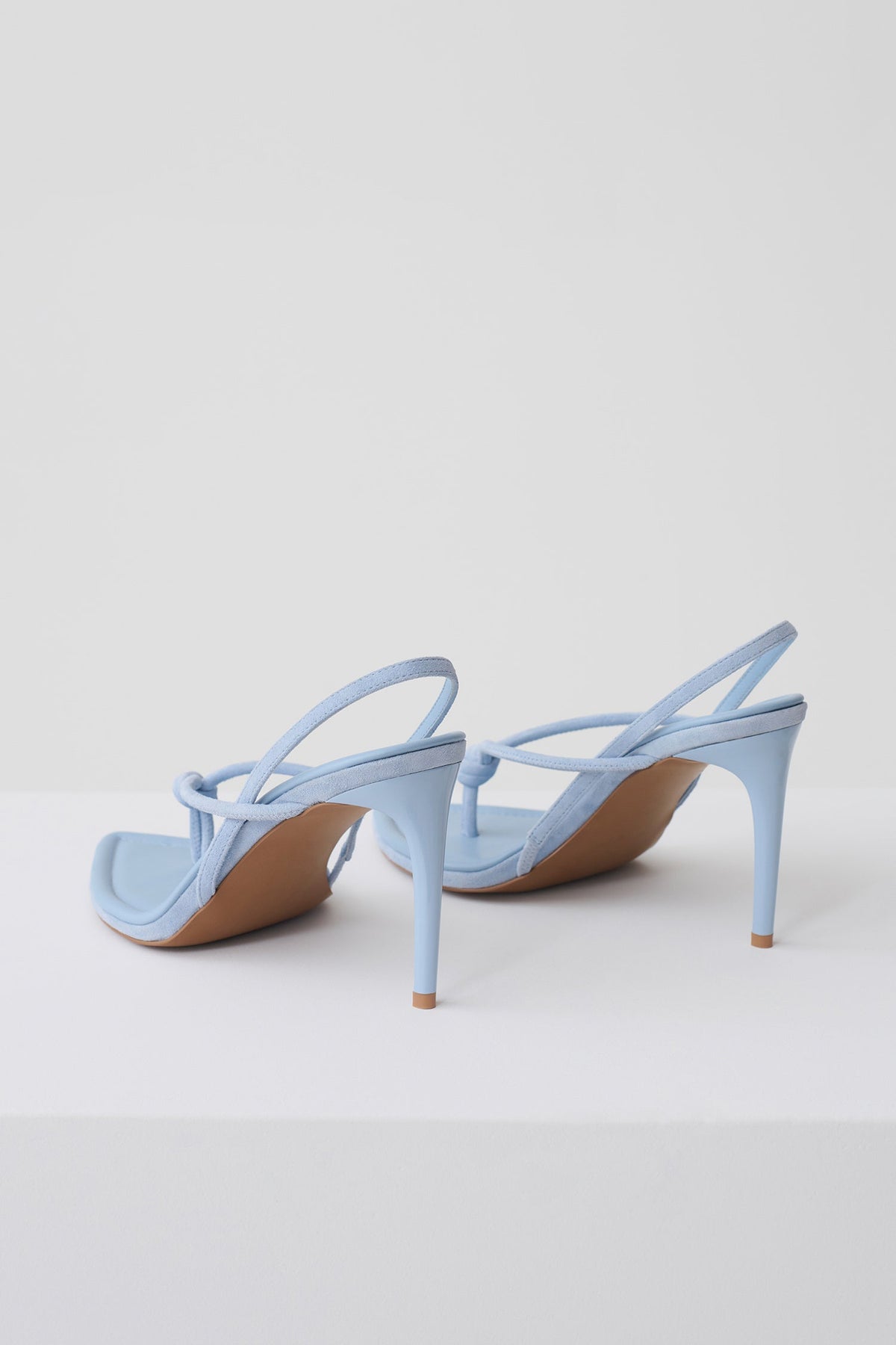 Nikkie Knot Sling Back Heel - Pale Blue Suede