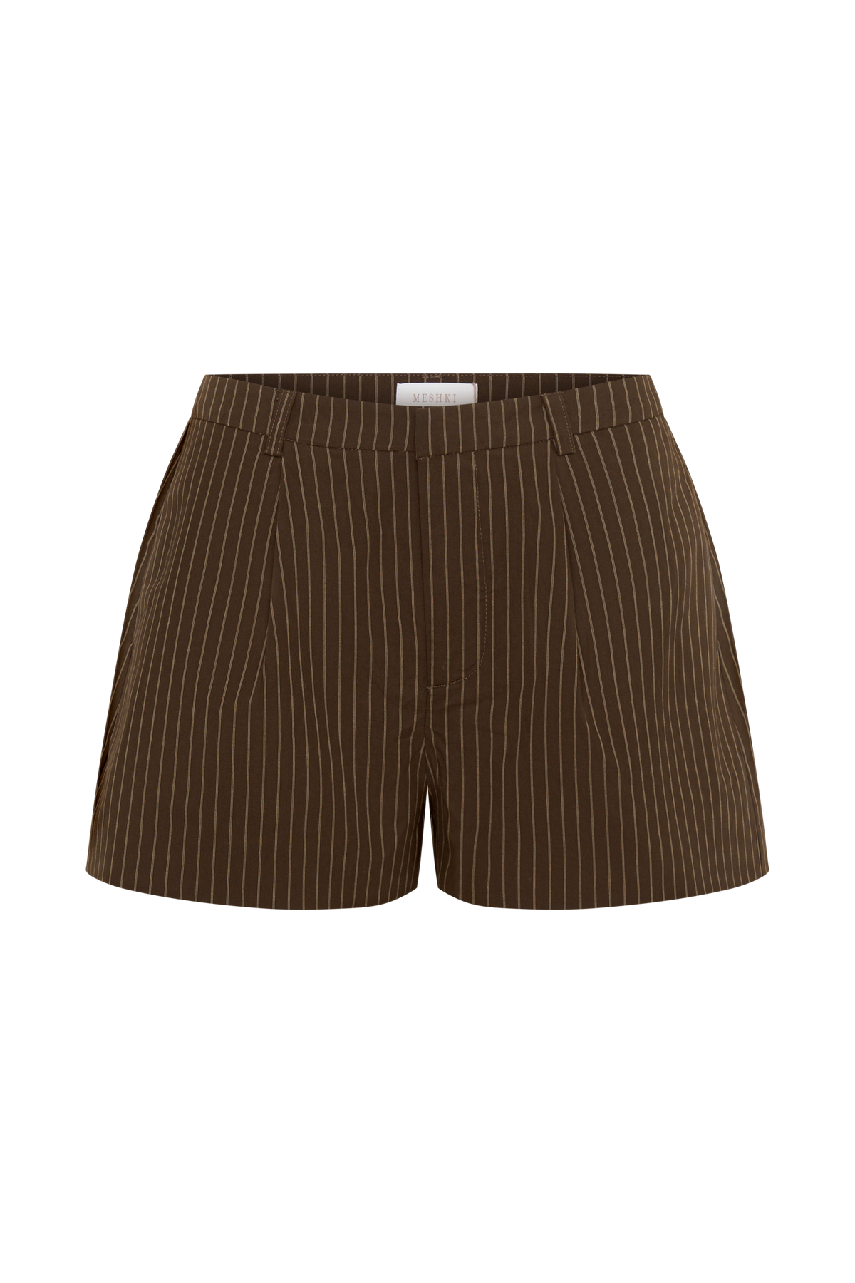 Alina Pintuck Cotton Shorts - Chocolate