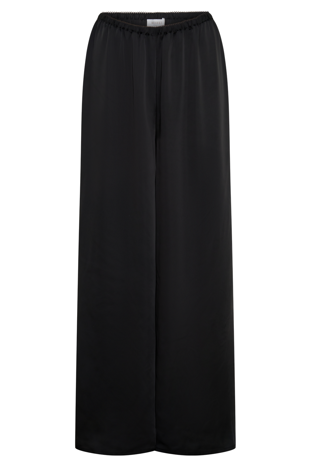 Alysa Satin Straight Pants - Black