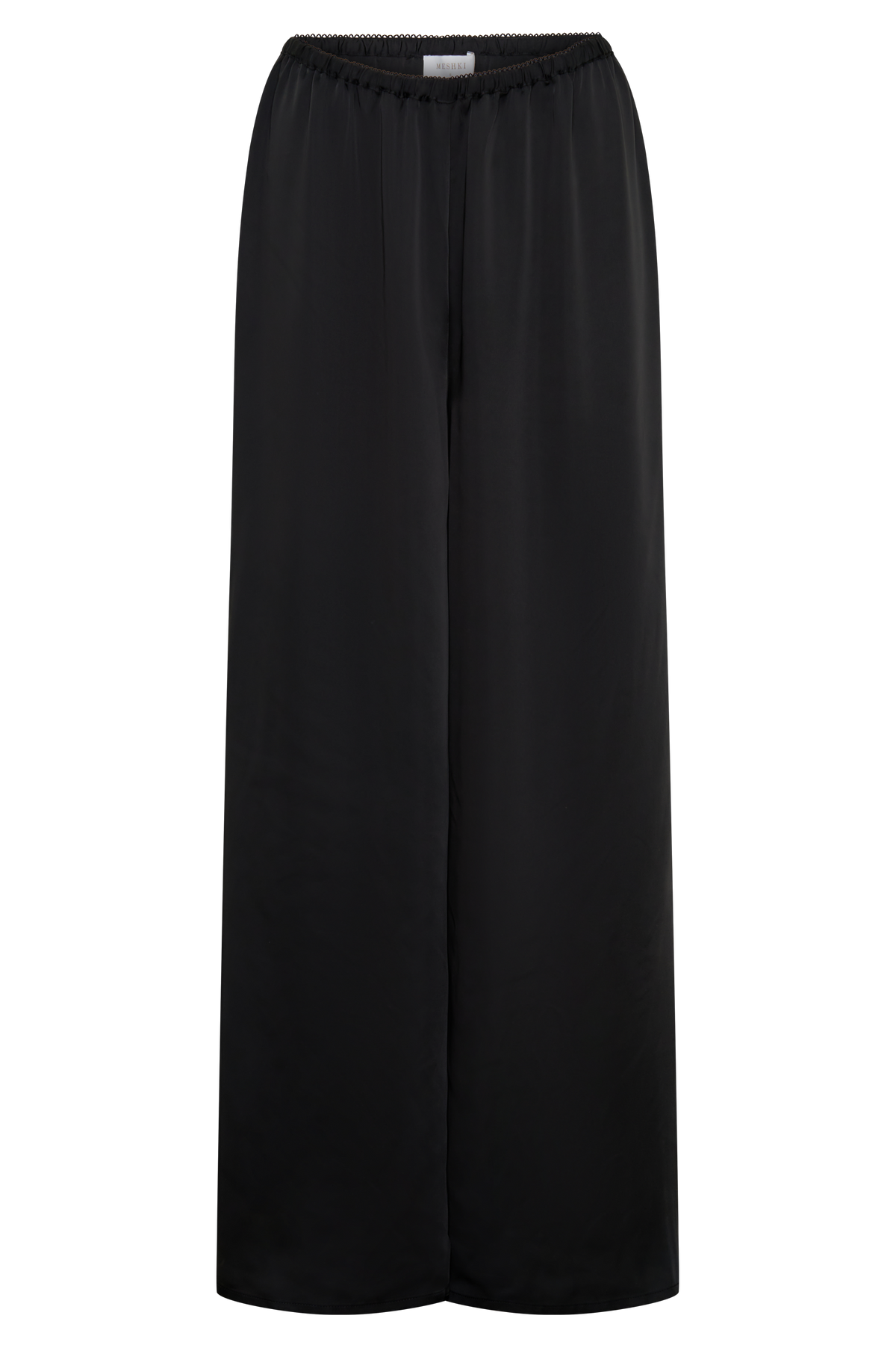 Alysa Satin Straight Pants - Black