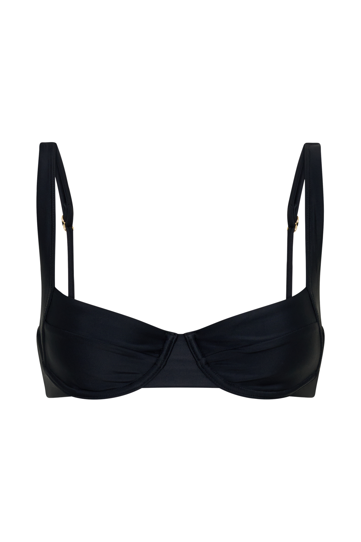 Abra Underwire Apex Bikini Top - Black