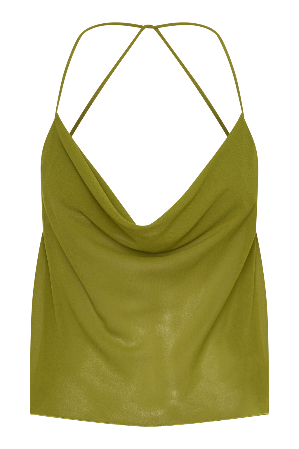Amelia Low Back Chiffon Top - Green