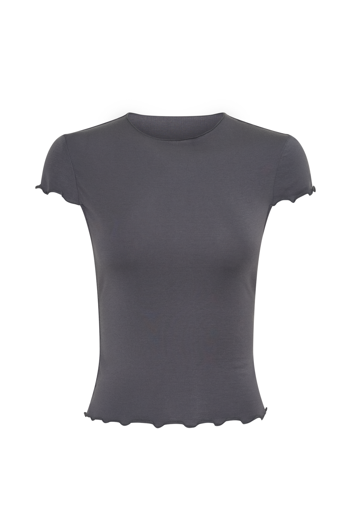 Anfie High Neck Top With Piping Detail - Grey