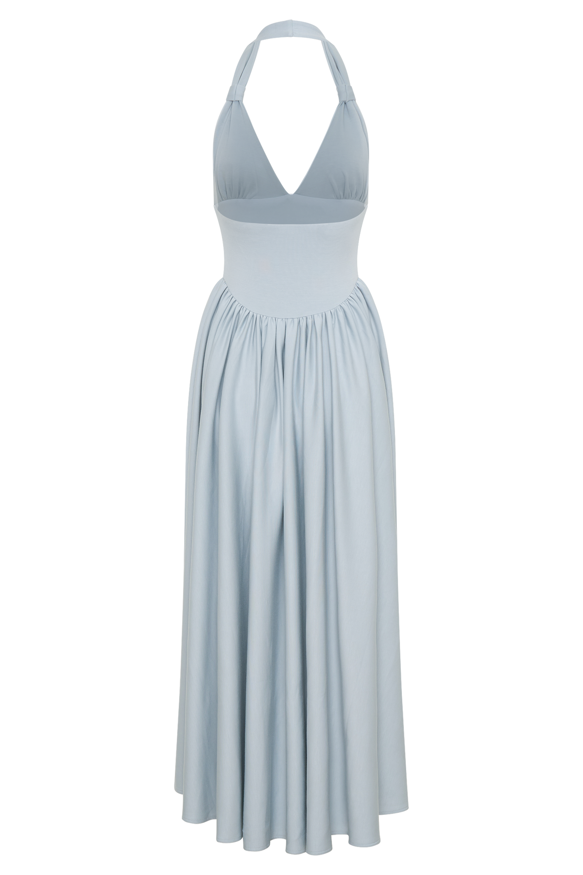 Angelina Scuba Halter Midi Dress - Pale Blue