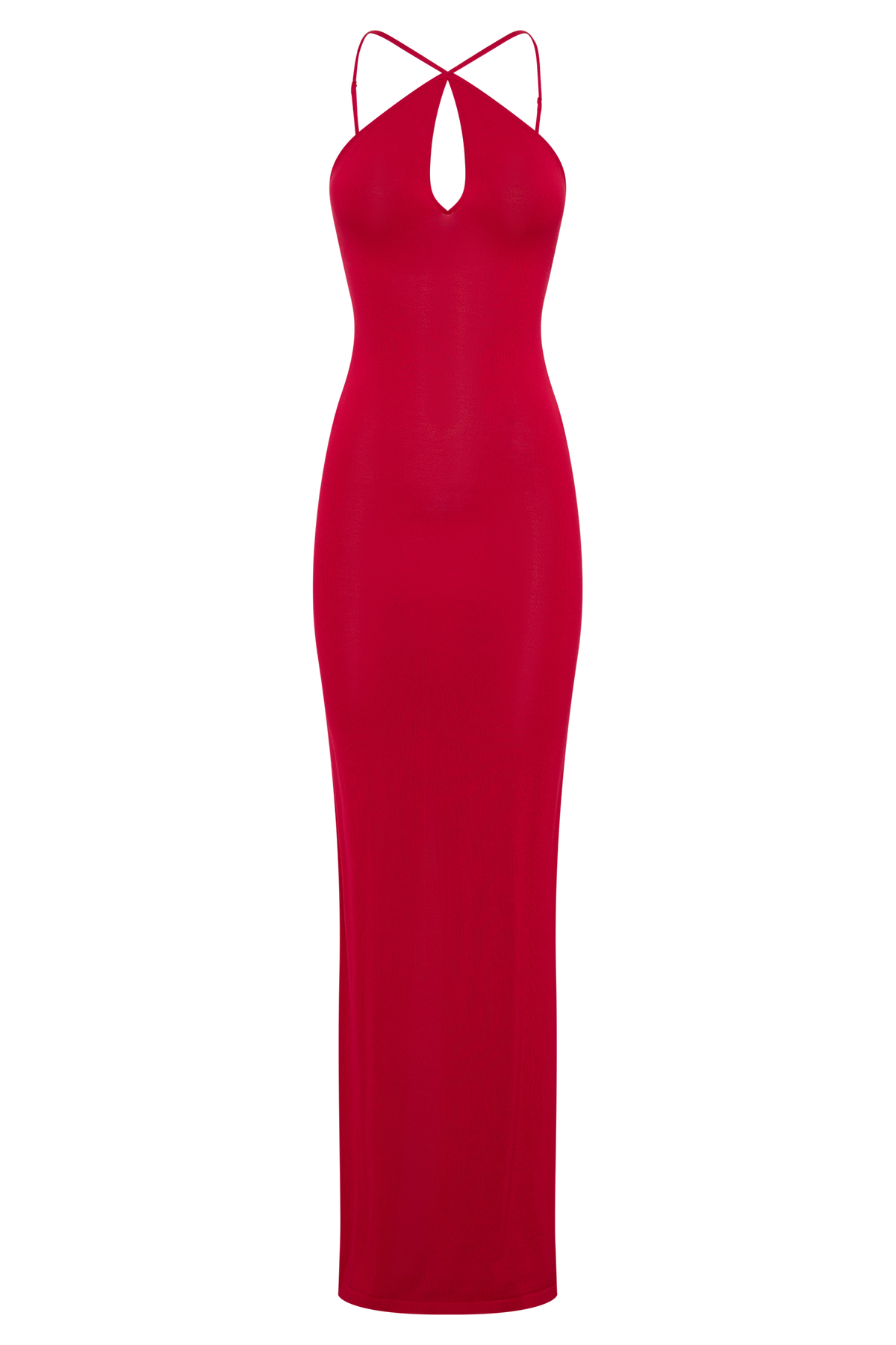 Ashtin Cross Front Knit Maxi Dress - Red