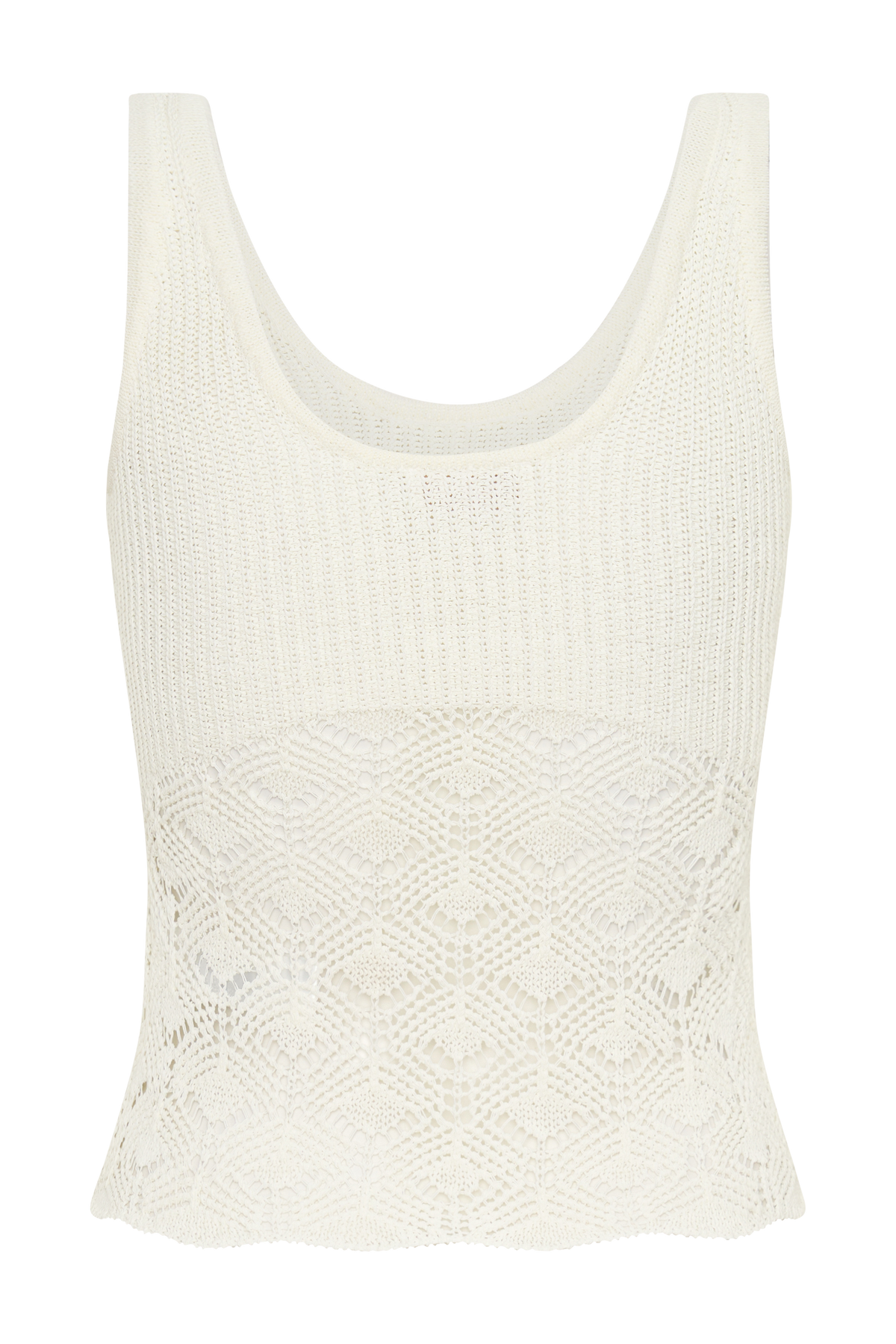 Atlantis Crochet Knit Top - White