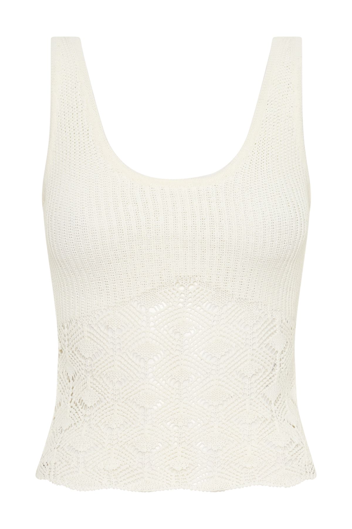 Atlantis Crochet Knit Top - White