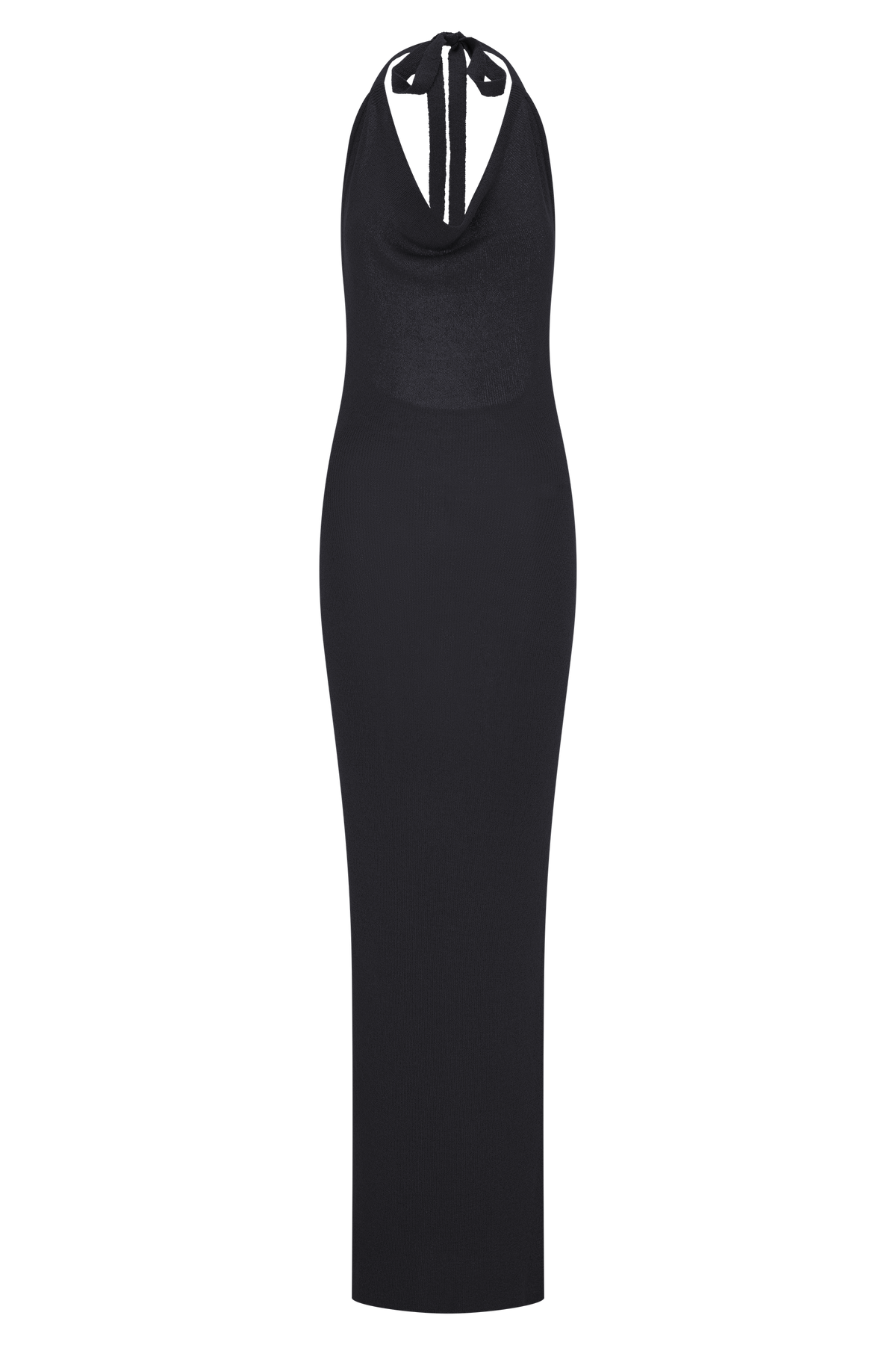 Ayella Cowl Knit Maxi Dress - Black