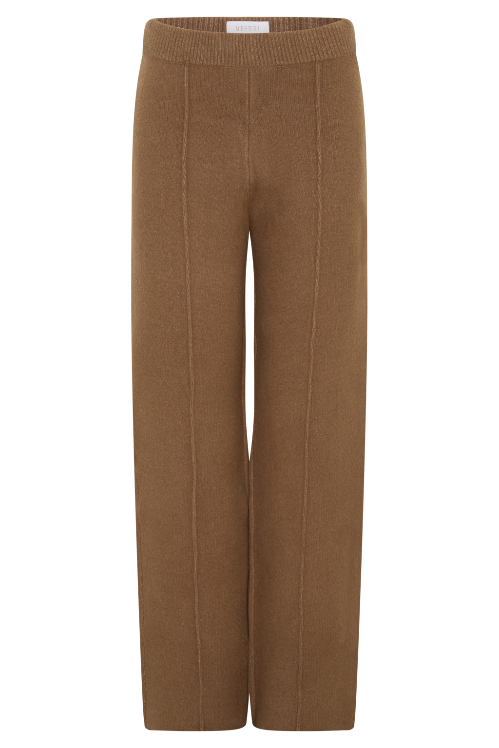 Brittany Pleat Front Knit Pants - Camel