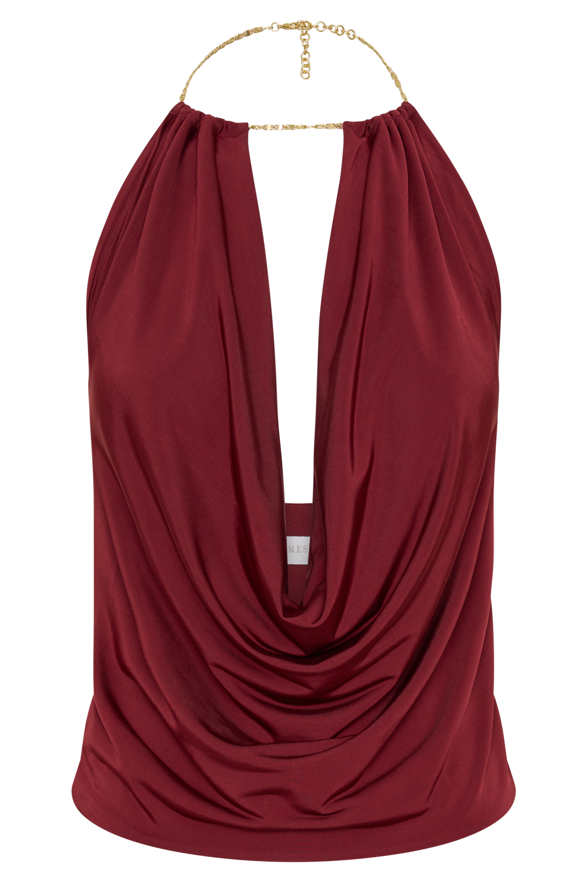 Banks Halter Neck Top With Hardware - Wine