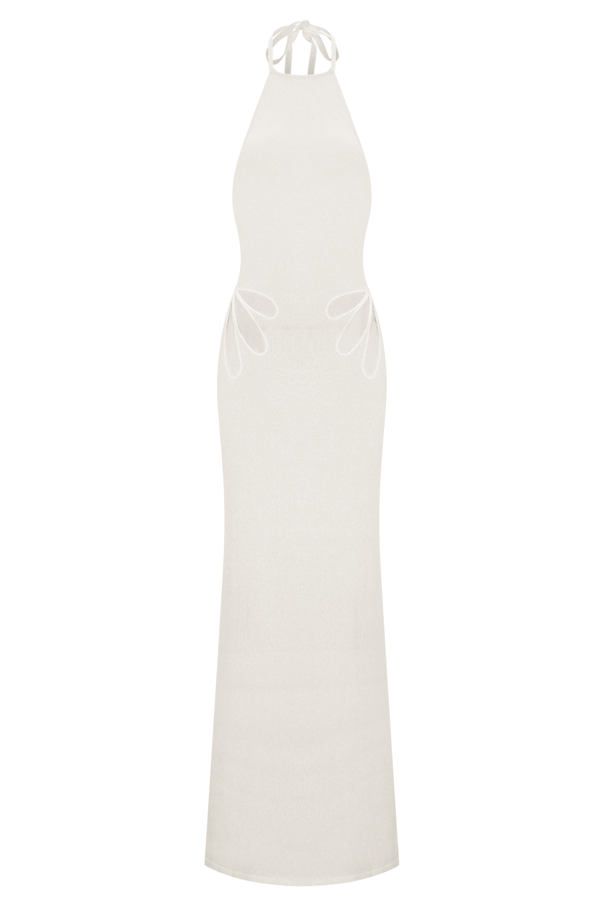Brock Knit Halter Maxi Dress - White