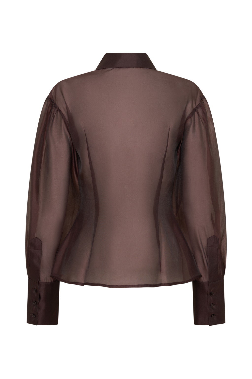 Charlotte Organza Sheer Shirt - Dark Chocolate