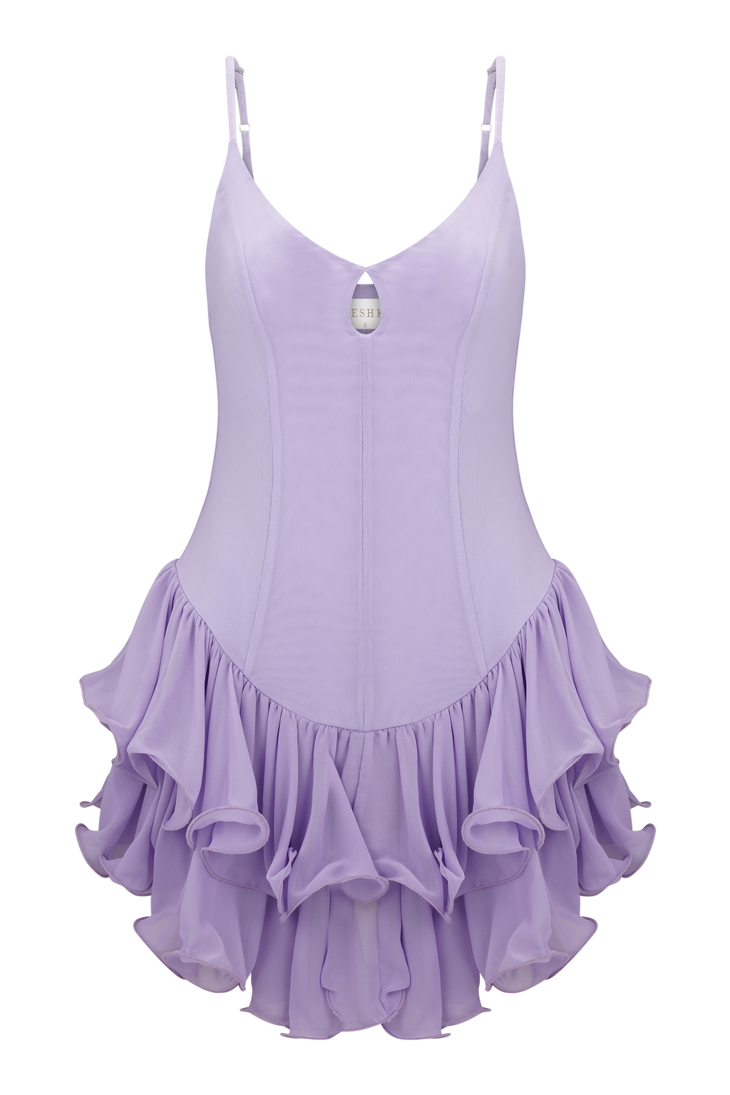 Calantha Ruffle Mesh Mini Dress - Lilac