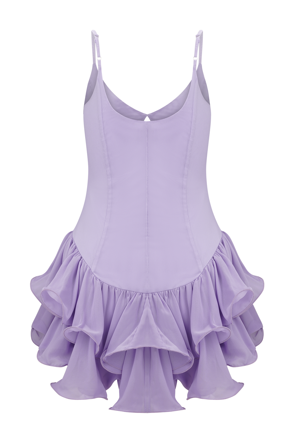 Calantha Ruffle Mesh Mini Dress - Lilac