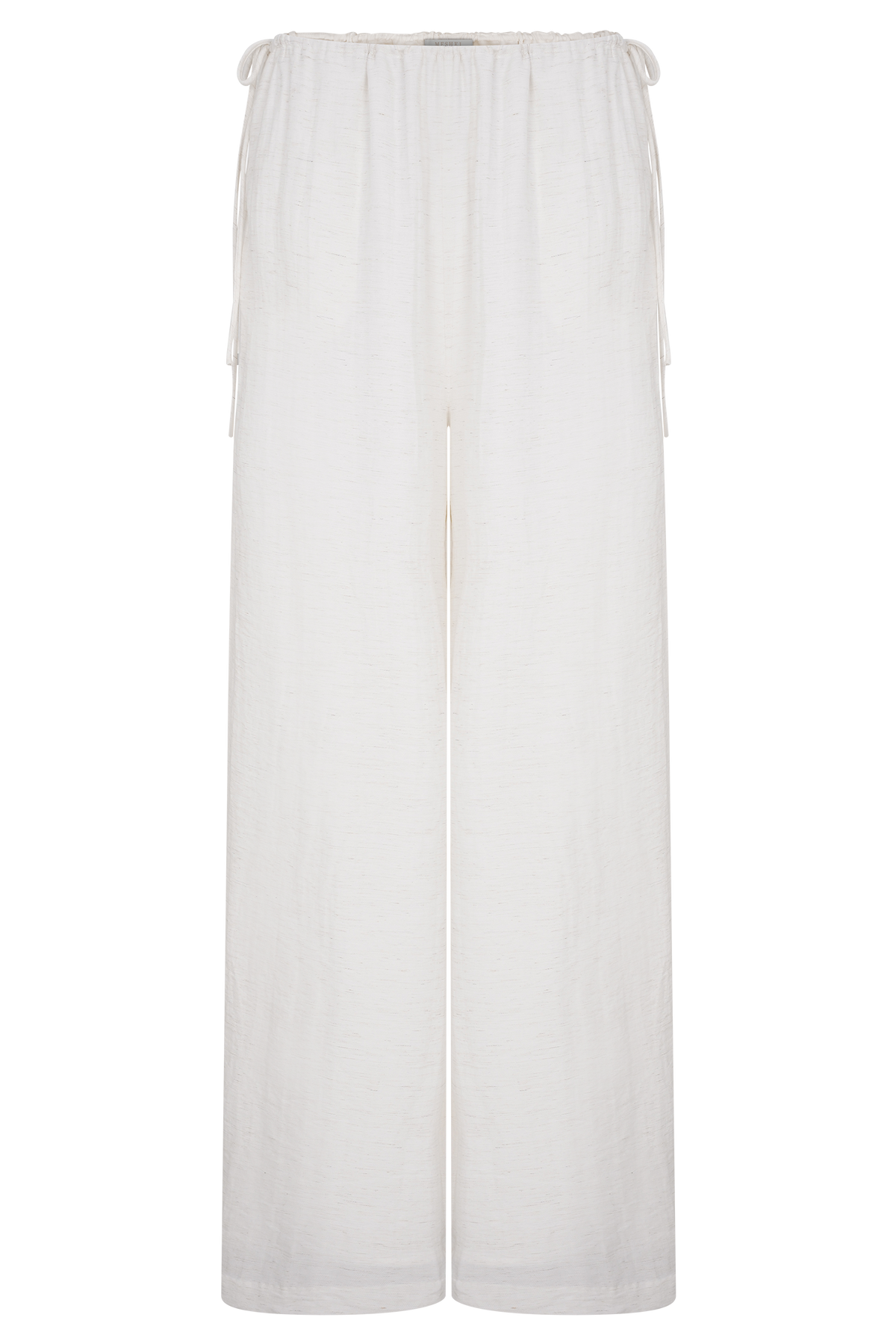 Callum Drawstring Straight Leg Pants - White