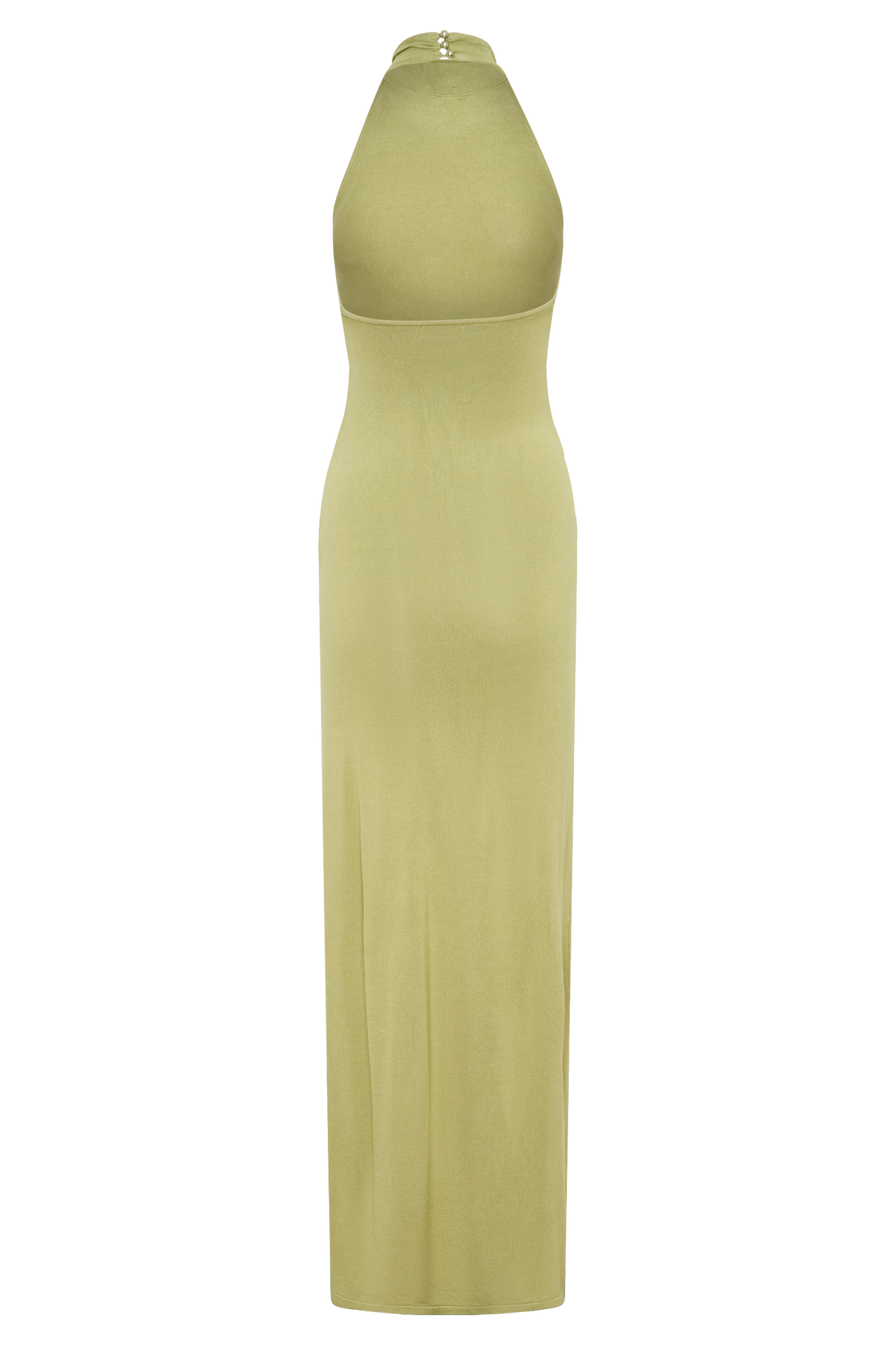 Cindylou Halter Knit Maxi Dress - Light Olive