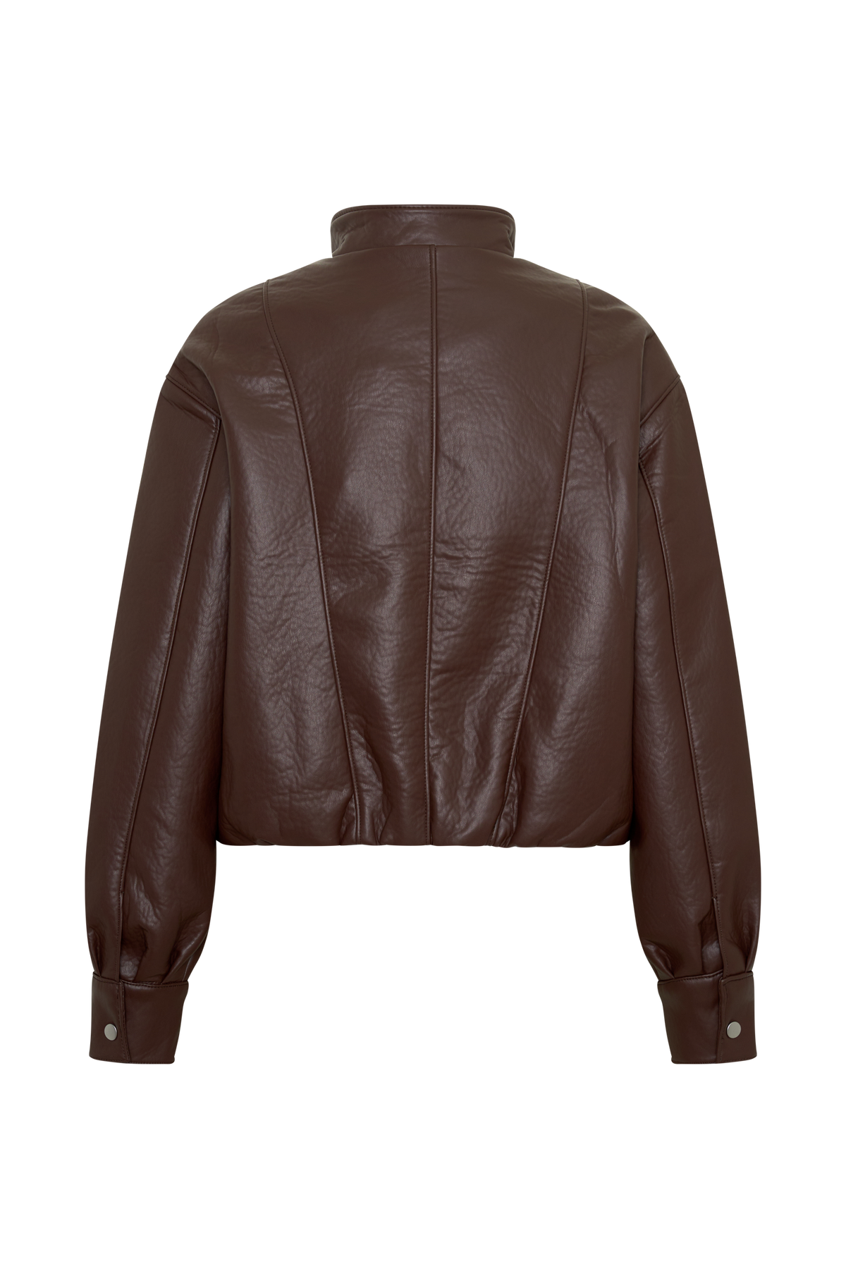 Curtis Faux Leather Bomber Jacket - Dark Chocolate