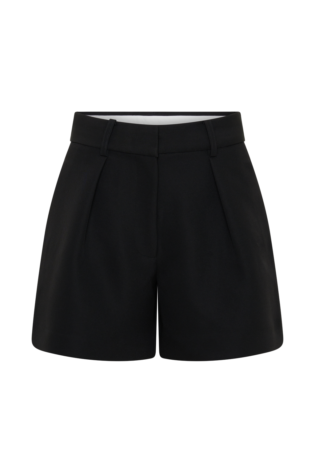 Dominique Pleated Suiting Shorts - Black