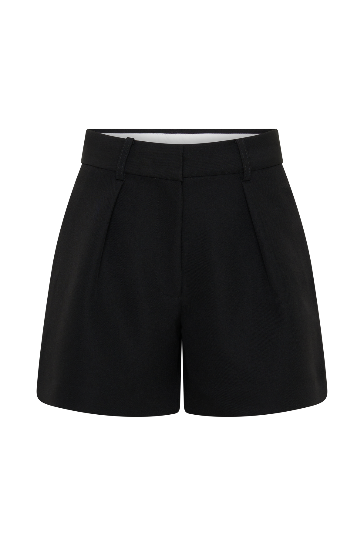 Dominique Pleated Suiting Shorts - Black