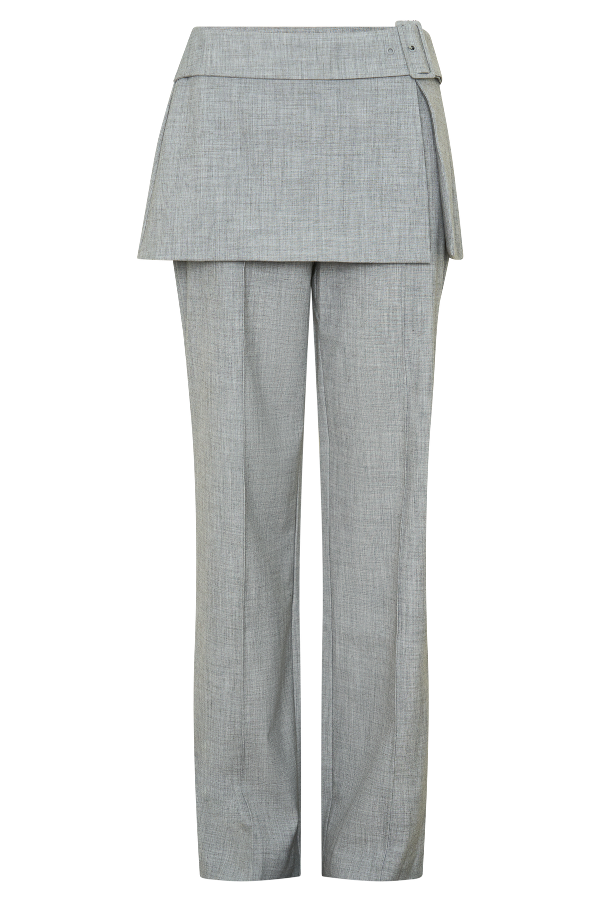 Daisy Wrap Skirt Straight Leg Pants - Charcoal Marle
