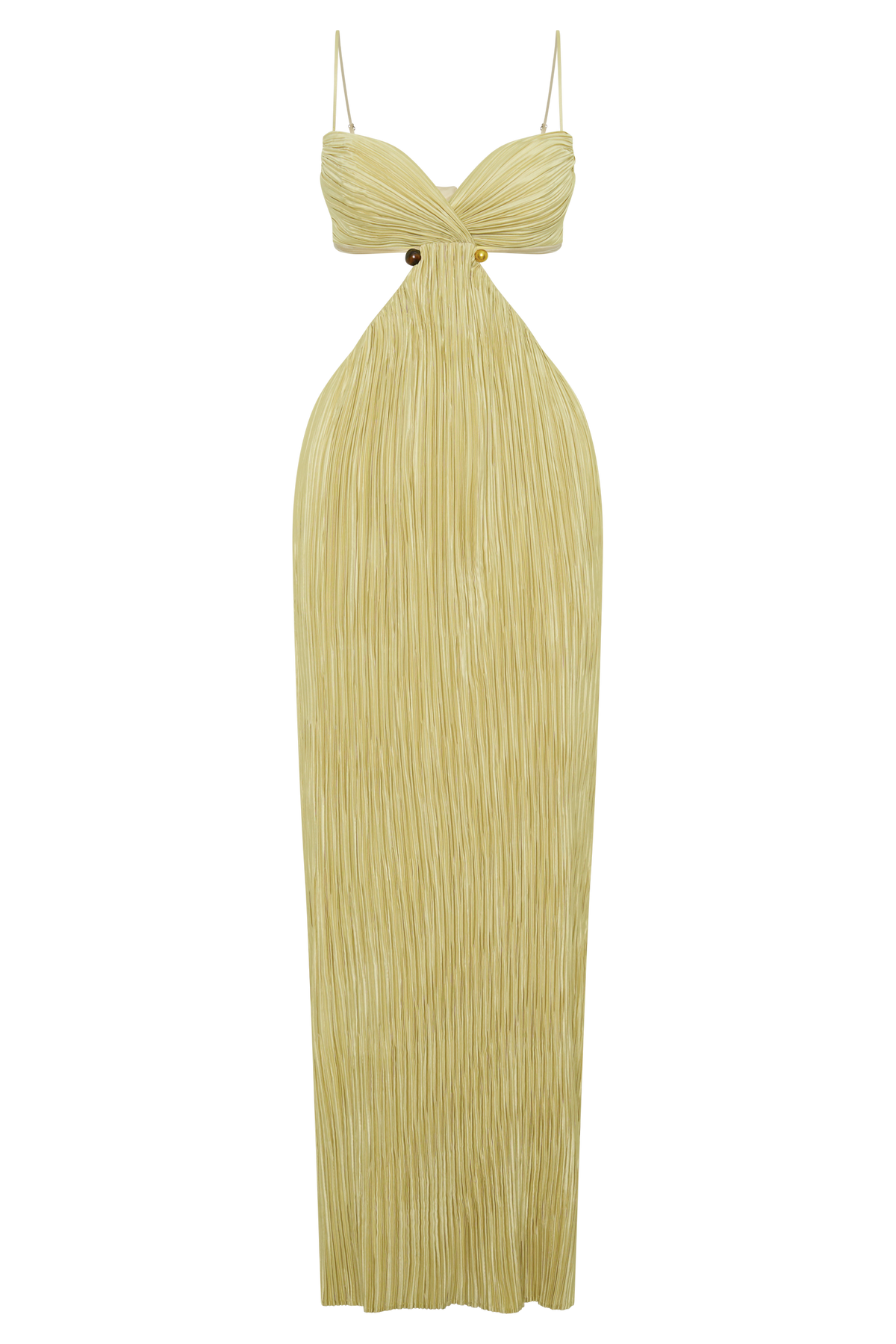 Dana Cut Out Hardware Maxi Dress - Lime Gold